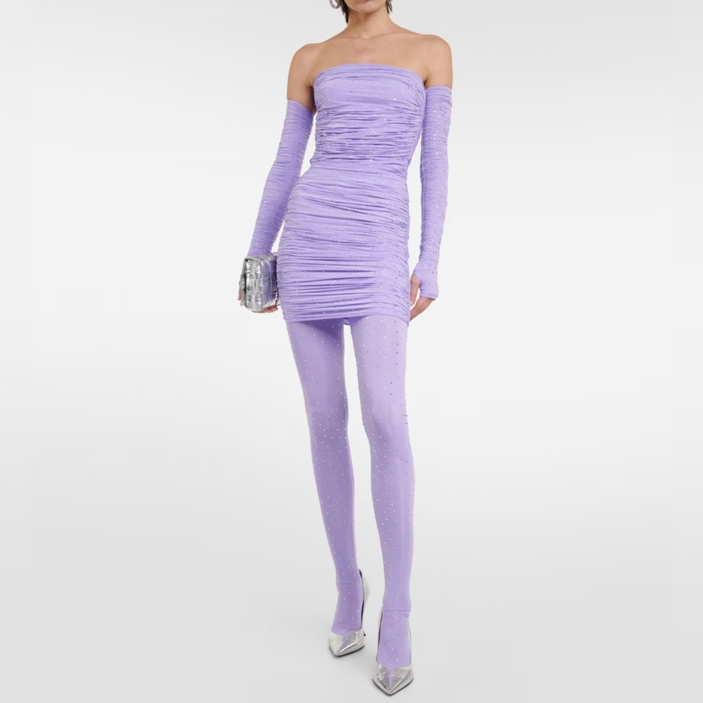 Crystal-embellished jersey minidress - Picture 2 of 11
